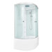Душевая кабина DTO EM4510GM+EL 100×100×220, высокий поддон 50 см, профиль хром, стекло матовое с узором 5 мм, четверть круга, с гидромассажем, с электрикой Душевая кабина DTO EM4510GM+EL 100×100×220, высокий поддон 50 см, профиль хром, стекло матовое с узором 5 мм, четверть круга, с гидромассажем, с электрикой
