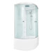 Душевая кабина DTO EM4510GM 100×100×220, высокий поддон 50 см, профиль хром, стекло матовое с узором 5 мм, четверть круга, с гидромассажем Душевая кабина DTO EM4510GM 100×100×220, высокий поддон 50 см, профиль хром, стекло матовое с узором 5 мм, четверть круга, с гидромассажем