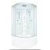 Душевая кабина DTO EM4510LED 100×100×220, высокий поддон 50 см, профиль хром, стекло матовое с узором 5 мм, четверть круга, LED-подсветка