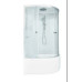 Душевая кабина DTO EM4511LLED+GM 110×80×220, высокий поддон 50 см, профиль хром, стекло матовое с узором 5 мм, левая, угловая, LED-подсветка, с гидромассажем