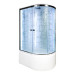 Душевая кабина DTO EM4511LLED 110×80×220, высокий поддон 50 см, профиль хром, стекло матовое с узором 5 мм, левая, угловая, LED-подсветка