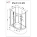 Душевая кабина DTO EM4511LNGM 110×80×208, высокий поддон 50 см, профиль хром, стекло матовое с узором 5 мм, левая, угловая, с гидромассажем