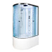Душевая кабина DTO EM4511RLED+GM 110×80×220, высокий поддон 50 см, профиль хром, стекло матовое с узором 5 мм, правая, угловая, LED-подсветка, с гидромассажем