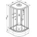 Душевая кабина DTO EM4511RLED+GM 110×80×220, высокий поддон 50 см, профиль хром, стекло матовое с узором 5 мм, правая, угловая, LED-подсветка, с гидромассажем
