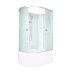 Душевая кабина DTO EM4511RN 110×80×208, высокий поддон 50 см, профиль хром, стекло матовое с узором 5 мм, правая, угловая, без крыши