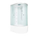 Душевая кабина DTO EM4512LGM 120×80×220, высокий поддон 50 см, профиль хром, стекло матовое с узором 5 мм, левая, угловая, с гидромассажем