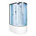 Душевая кабина DTO EM4512LLED+GM 120×80×220, высокий поддон 50 см, профиль хром, стекло матовое с узором 5 мм, левая, угловая, LED-подсветка, с гидромассажем