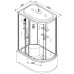 Душевая кабина DTO EM4512LLED+GM 120×80×220, высокий поддон 50 см, профиль хром, стекло матовое с узором 5 мм, левая, угловая, LED-подсветка, с гидромассажем