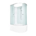 Душевая кабина DTO EM4512LN 120×80×208, высокий поддон 50 см, профиль хром, стекло матовое с узором 5 мм, левая, угловая, без крыши
