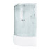 Душевая кабина DTO EM4512RLED 120×80×220, высокий поддон 50 см, профиль хром, стекло матовое с узором 5 мм, правая, угловая, LED-подсветка
