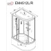 Душевая кабина DTO EM4512RLED 120×80×220, высокий поддон 50 см, профиль хром, стекло матовое с узором 5 мм, правая, угловая, LED-подсветка