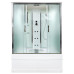Душевой бокс DTO EM4515GM 150×85×220, высокий поддон 50 см, профиль хром, стекло матовое 5 мм, прямоугольная, с гидромассажем Душевой бокс DTO EM4515GM 150×85×220, высокий поддон 50 см, профиль хром, стекло матовое 5 мм, прямоугольная, с гидромассажем