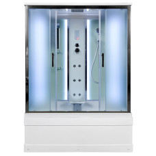 Душевой поддон DTO EM EM4516LED+GM 160х85, Прямоугольная, Хром, Акрил, Стекло матовый