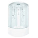 Душевая кабина DTO EM4580LED 80×80×220, высокий поддон 50 см, профиль хром, стекло матовое с узором 5 мм, четверть круга, LED-подсветка Душевая кабина DTO EM4580LED 80×80×220, высокий поддон 50 см, профиль хром, стекло матовое с узором 5 мм, четверть круга, LED-подсветка