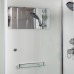Душевая кабина DTO K401SEL 100×100×220, низкий поддон 15 см, профиль хром, стекло прозрачное 5 мм, квадратная, с электрикой
