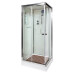 Душевая кабина DTO K401SEL 100×100×220, низкий поддон 15 см, профиль хром, стекло прозрачное 5 мм, квадратная, с электрикой