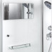 Душевая кабина DTO K408SEL 80×80×220, низкий поддон 15 см, профиль хром, стекло прозрачное 5 мм, квадратная, с электрикой