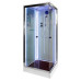 Душевая кабина DTO K409SLED 90×90×220, низкий поддон 15 см, профиль хром, стекло прозрачное 5 мм, квадратная, LED-подсветка