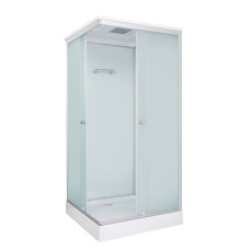 Душевой поддон DTO LK LK115GM+EL 100х100, Квадратная, Хром матовый, Акрил, Электрический, Стекло матовый, Матовый хром