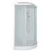 Душевая кабина DTO LM908GM+EL5 80×80×215, низкий поддон 15 см, профиль хром, стекло матовое 5 мм, четверть круга, с гидромассажем, с электрикой