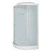 Душевая кабина DTO LM908GM+EL5 80×80×215, низкий поддон 15 см, профиль хром, стекло матовое 5 мм, четверть круга, с гидромассажем, с электрикой