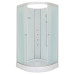 Душевая кабина DTO LM908NGM5 80×80×200, низкий поддон 15 см, профиль хром, стекло матовое 5 мм, четверть круга, с гидромассажем