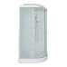 Душевая кабина DTO LM909GM5 90×90×215, низкий поддон 15 см, профиль хром, стекло матовое 5 мм, четверть круга, с гидромассажем