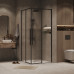 Душевое ограждение Grossman Galaxy 1/2.K33.01.10.21.02 100х195, Черный матовый, Раздвижные, Стекло шиншилла, Прямая, Закаленное стекло Душевое ограждение Grossman Galaxy 1/2.K33.01.10.21.02 100х195, Черный матовый, Раздвижные, Стекло шиншилла, Прямая, Закаленное стекло