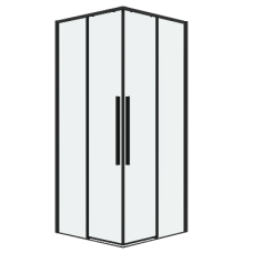 Душевое ограждение Grossman Galaxy 1/2.K33.01.70.21.00 70х195, Черный матовый, Раздвижные, Стекло прозрачное, Прямая, Закаленное стекло