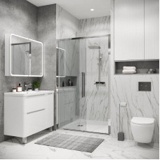 Душевая дверь Grossman Cosmo 100.K33.02.100.10.00 100х195, Раздвижная, Стекло прозрачное, В нишу, Хром