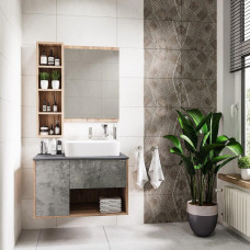 Тумба Grossman Бруно 108008 80 см, Подвесной, Веллингтон, бетон, Лдсп Тумба Grossman Бруно 108008 80 см, Подвесной, Веллингтон, бетон, Лдсп