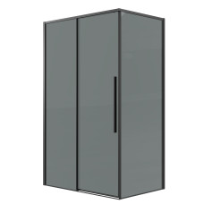 Душевое ограждение Grossman Galaxy 120.K33.01.1270.21.10 120х70, Черный матовый, Раздвижные, Стекло тонированное, Прямоугольная, Закаленное стекло
