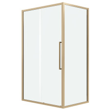 Душевое ограждение Grossman Cosmo 120.K33.02.1370.32.00 130х70, Золото, Раздвижные, Стекло прозрачное, Прямоугольная, Золото сатин, Закаленное стекло