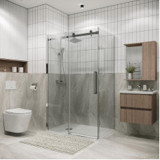 Душевое ограждение Grossman Classic 120.K33.04.1610.10.00 160х100, Хром, Раздвижные, Стекло прозрачное, Прямоугольная, Закаленное стекло