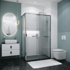 Душевое ограждение Grossman Style 120.K33.05.1090.10.02 100х90, Хром, Раздвижные, Стекло шиншилла, Прямоугольная, Закаленное стекло