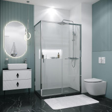 Душевое ограждение Grossman Style 120.K33.05.1290.10.00 120х90, Хром, Раздвижные, Стекло прозрачное, Прямоугольная, Закаленное стекло