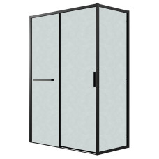Душевое ограждение Grossman Style 120.K33.05.1380.21.02 130х80, Черный матовый, Раздвижные, Стекло шиншилла, Прямоугольная, Закаленное стекло