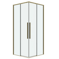 Душевое ограждение Grossman Galaxy 300.K33.01.7070.32.00 70х70, Золото, Раздвижные, Стекло прозрачное, Квадратная, Золото сатин, Закаленное стекло