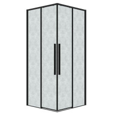 Душевое ограждение Grossman Galaxy 300.K33.01.9070.21.02 90х70, Черный матовый, Раздвижные, Стекло шиншилла, Прямоугольная, Закаленное стекло