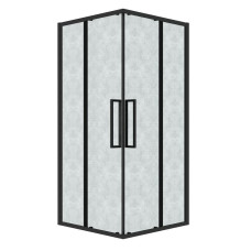 Душевое ограждение Grossman Cosmo 300.K33.02.9090.21.02 90х90, Черный матовый, Раздвижные, Стекло шиншилла, Квадратная, Закаленное стекло
