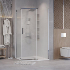 Душевое ограждение Grossman Pragma 302.K33.03.9090.10.02 90х90, Распашная, Трапеция, Хром