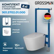 Унитаз Grossman Атрио 901.5702.01.000, Овальная, Белый, Фаянс