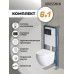 Комплект унитаза с инсталляцией Grossman Galaxy 97.4411SQ.01.210, Встроенный, Безободковый, Черный матовый, Фаянс Комплект унитаза с инсталляцией Grossman Galaxy 97.4411SQ.01.210, Встроенный, Безободковый, Черный матовый, Фаянс