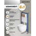 Комплект унитаза с инсталляцией Grossman Galaxy 97.4411SQ.01.310, Встроенный, Безободковый, Золото матовое, Фаянс Комплект унитаза с инсталляцией Grossman Galaxy 97.4411SQ.01.310, Встроенный, Безободковый, Золото матовое, Фаянс