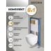 Комплект унитаза с инсталляцией Grossman Galaxy 97.4455SQ.01.300, Встроенный, Безободковый, Золото, Сантехнический фарфор Комплект унитаза с инсталляцией Grossman Galaxy 97.4455SQ.01.300, Встроенный, Безободковый, Золото, Сантехнический фарфор