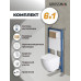 Комплект унитаза с инсталляцией Grossman Galaxy 97.4455SQ.01.310, Встроенный, Безободковый, Золото матовое, Сантехнический фарфор