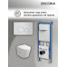 Комплект унитаза с инсталляцией Grossman 97.4477SQ.05.01M, Встроенный, Безободковый, Белый матовый, Фаянс Комплект унитаза с инсталляцией Grossman 97.4477SQ.05.01M, Встроенный, Безободковый, Белый матовый, Фаянс