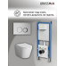 Комплект унитаза с инсталляцией Grossman Galaxy 97.4478SQ.01.110, Встроенный, Безободковый, Хром матовый, Фаянс