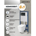 Комплект унитаза с инсталляцией Grossman Galaxy 97.4479SQ.01.210, Встроенный, Безободковый, Черный матовый, Фаянс