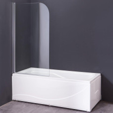 Шторка для ванны Grossman GR-100 140х80, Хром, Распашные, Стекло